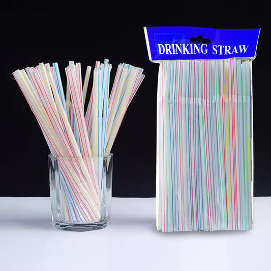 Flexible Colorful Plastic Straws 100-Pack