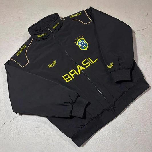 BRASIL embroidered football jacket