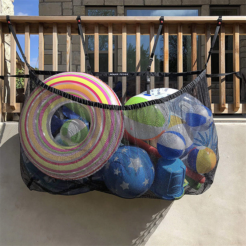 Large Swimming Pool Storage Bag Foldable Hanging Heavy-Duty Mesh Bag