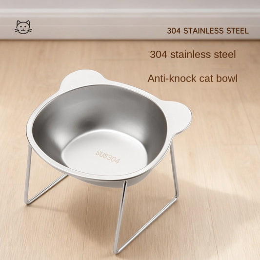 Stainless Steel Pet Feeding Bowl with Elevated Sloped