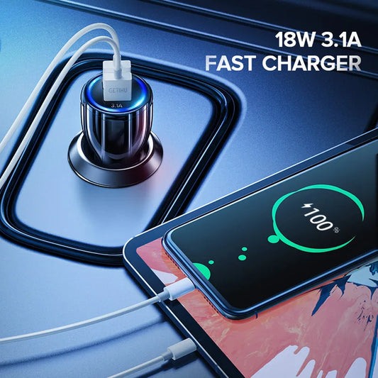 18W 3.1A Car Charger Dual USB Fast Charging