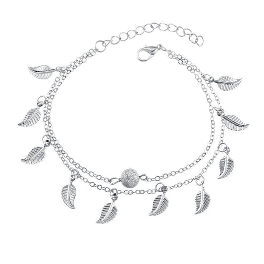 Tassel small leaf foot jewelry