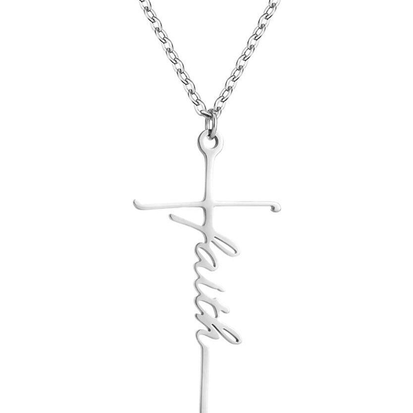 Ins Style Faith Letter Alloy Pendant Women's Choker Necklace