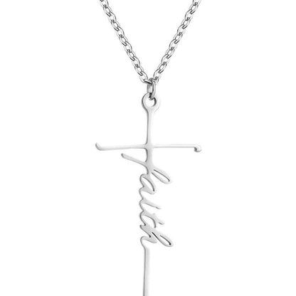 Ins Style Faith Letter Alloy Pendant Women's Choker Necklace