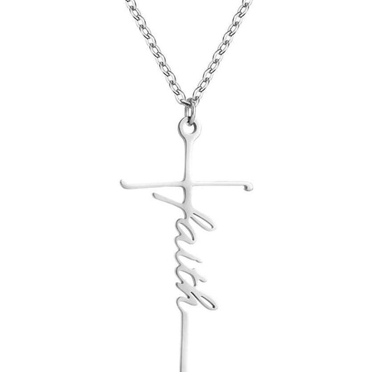 Ins Style Faith Letter Alloy Pendant Women's Choker Necklace