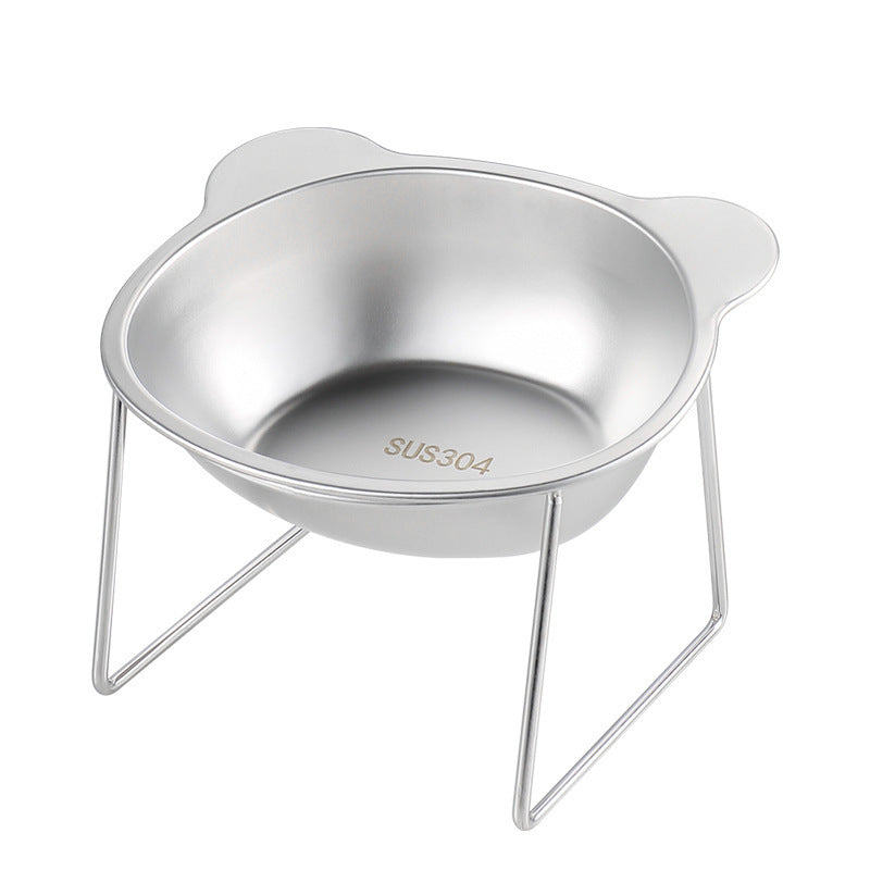 Stainless Steel Pet Feeding Bowl with Elevated Sloped