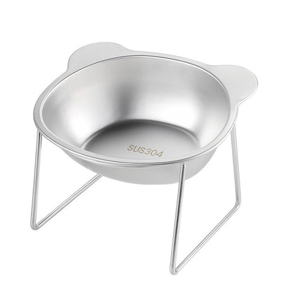 Stainless Steel Pet Feeding Bowl with Elevated Sloped