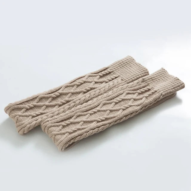 Knitted knee over foot warm leg socks