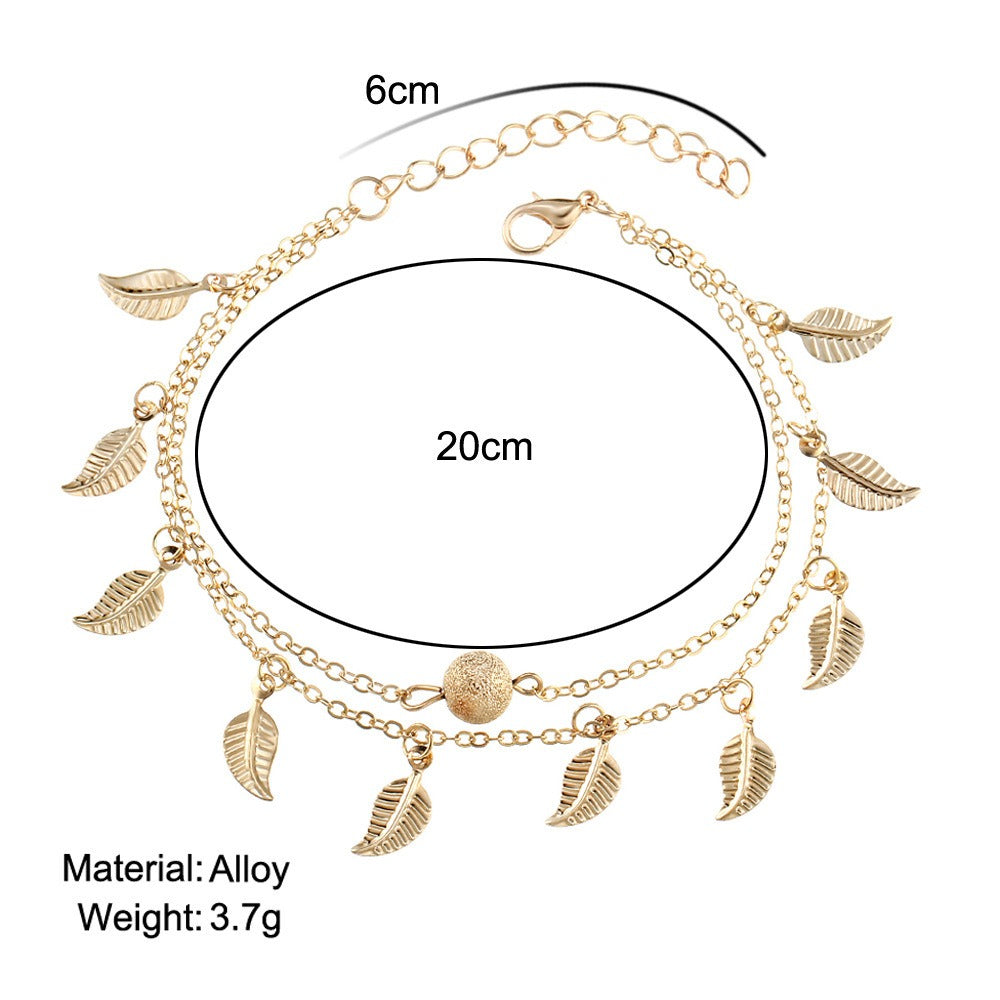 Tassel small leaf foot jewelry