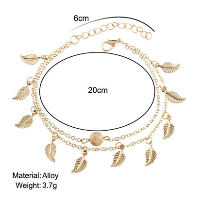 Tassel small leaf foot jewelry