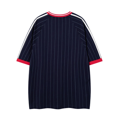 Striped 7 football jersey short sleeved