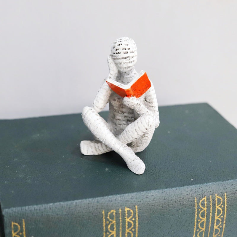 Home Furnishings Leisure Reading Girl Carving