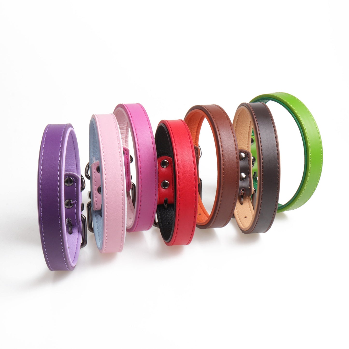 High-Quality Leather Pet, Double Leather Collar