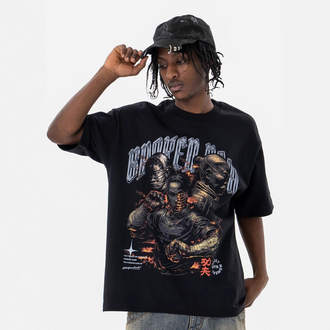 “Rampage” Print Casual Short Sleeve T-Shirt
