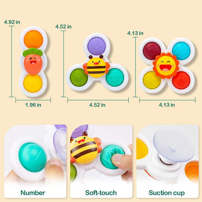 Baby Rotating Cartoon Toy W/Suction Cup