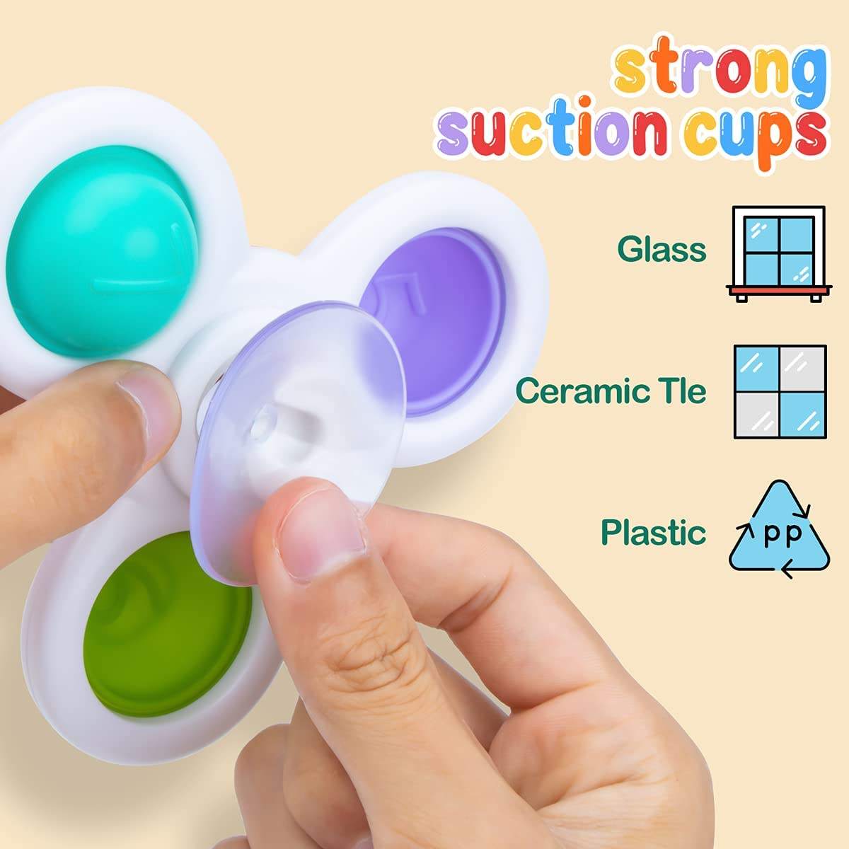 Baby Rotating Cartoon Toy W/Suction Cup