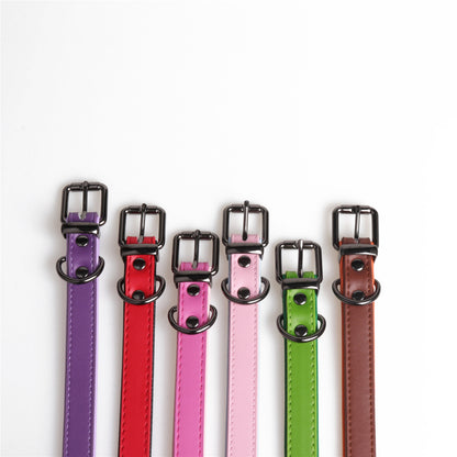 High-Quality Leather Pet, Double Leather Collar