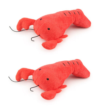 2PCS Lobster Plush Squeaky Toy