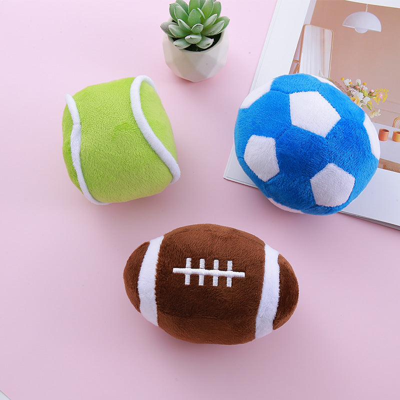 Pet Plush Squeaky Simulation Ball Toy