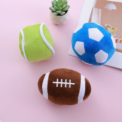 Pet Plush Squeaky Simulation Ball Toy
