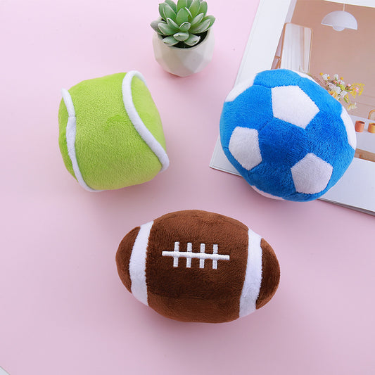 Pet Plush Squeaky Simulation Ball Toy
