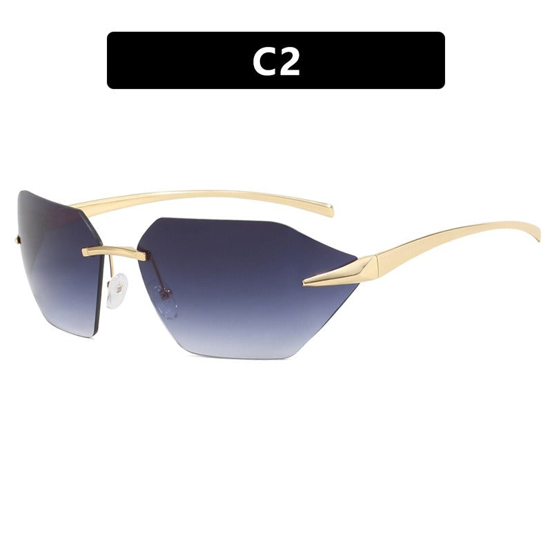 Frameless one-piece sunglasses