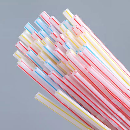 Flexible Colorful Plastic Straws 100-Pack