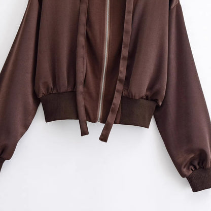 Short Hooded Drawstring Jacket