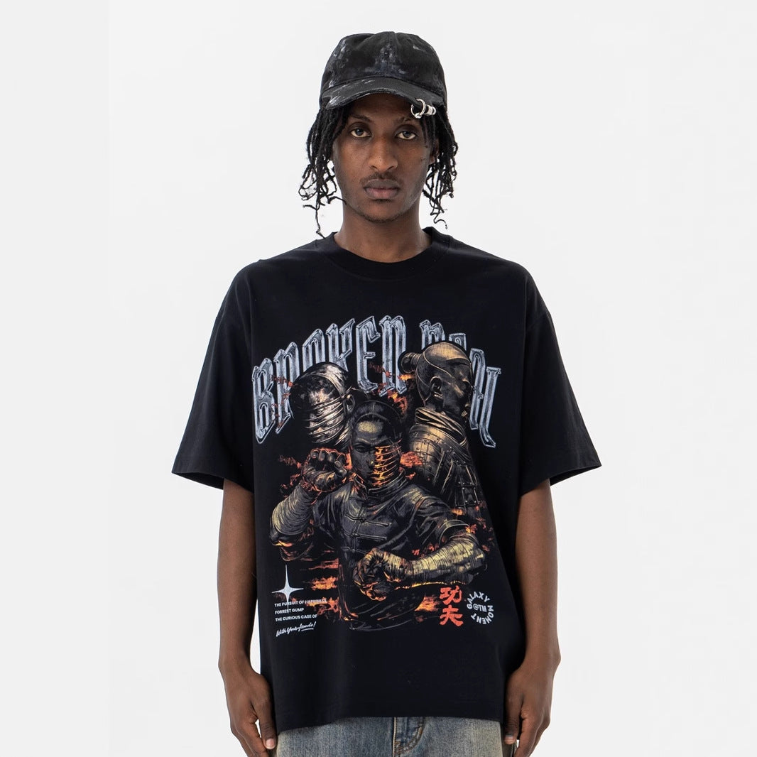 “Rampage” Print Casual Short Sleeve T-Shirt