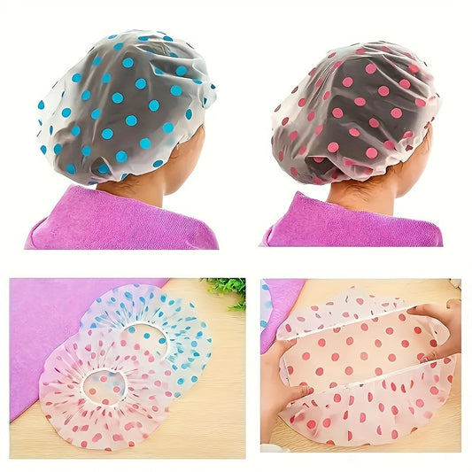 Polka Dot Shower Cap PVC Adult