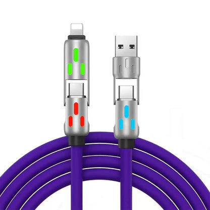 Colorful LED Silicone 4-in-1 Charging Cable