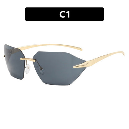 Frameless one-piece sunglasses