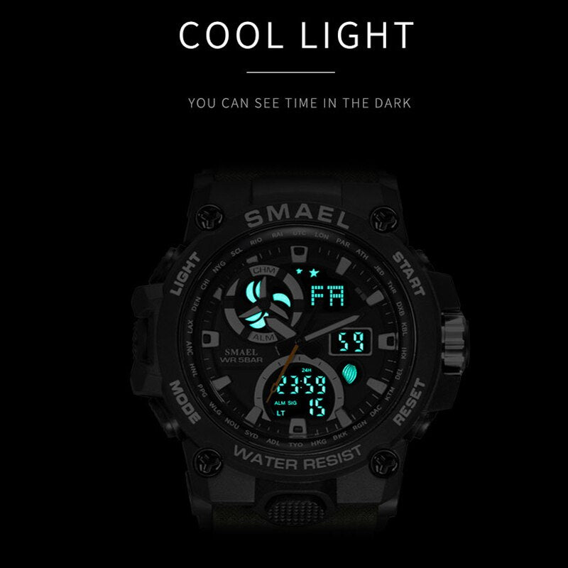 SMAEL 8011 Sport Watch Men Dual Time