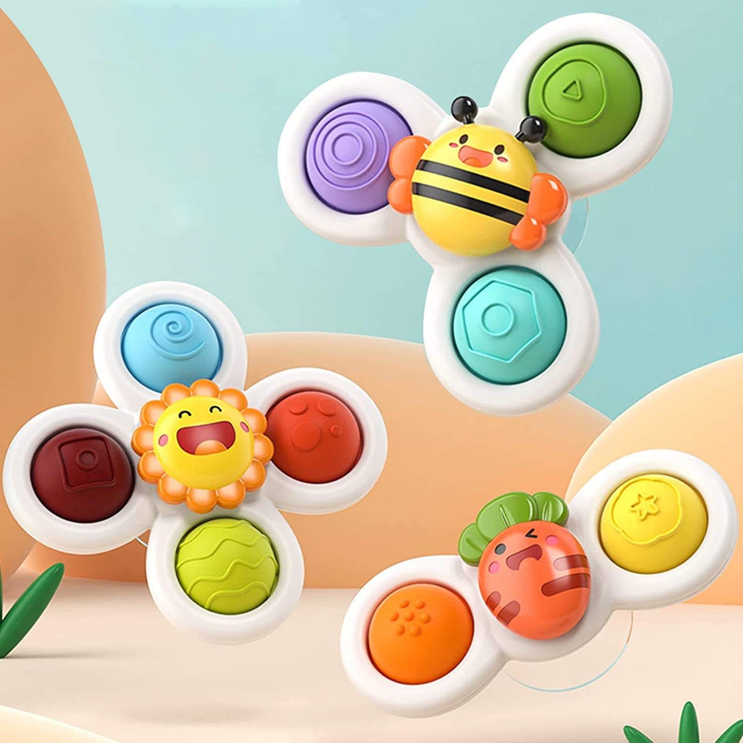 Baby Rotating Cartoon Toy W/Suction Cup