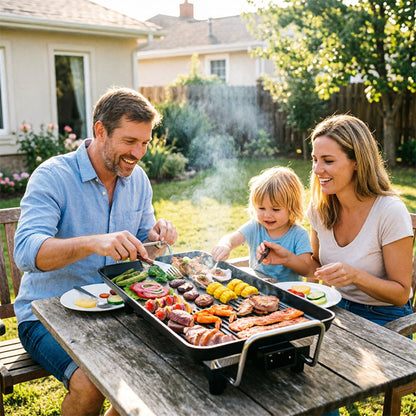 1500W Electric Grill, Smokeless Non-Stick Griddle
