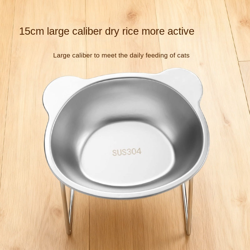 Stainless Steel Pet Feeding Bowl with Elevated Sloped