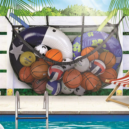 Large Swimming Pool Storage Bag Foldable Hanging Heavy-Duty Mesh Bag