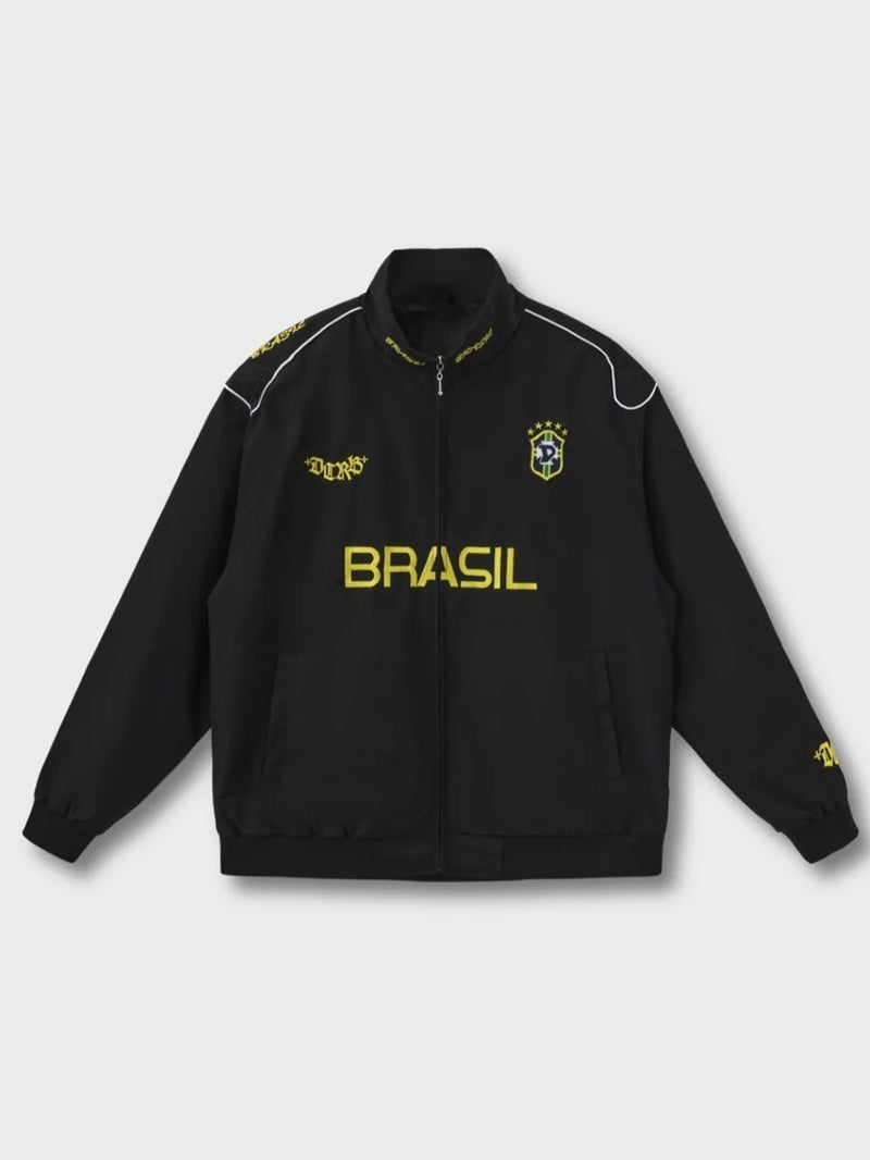 BRASIL embroidered football jacket