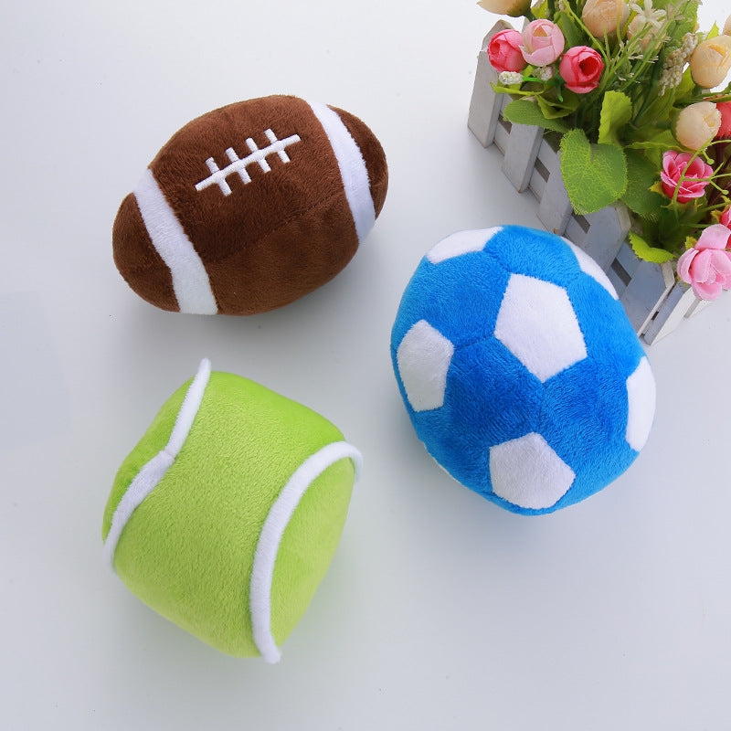 Pet Plush Squeaky Simulation Ball Toy