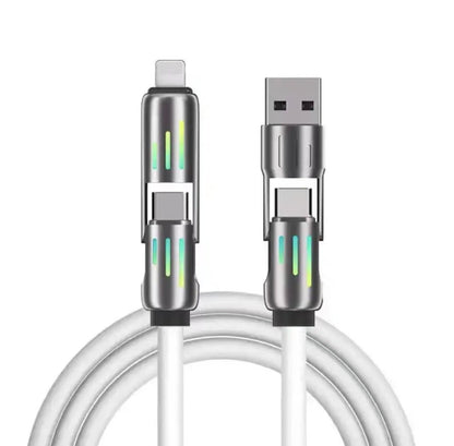 Colorful LED Silicone 4-in-1 Charging Cable