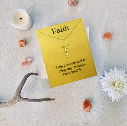 Ins Style Faith Letter Alloy Pendant Women's Choker Necklace