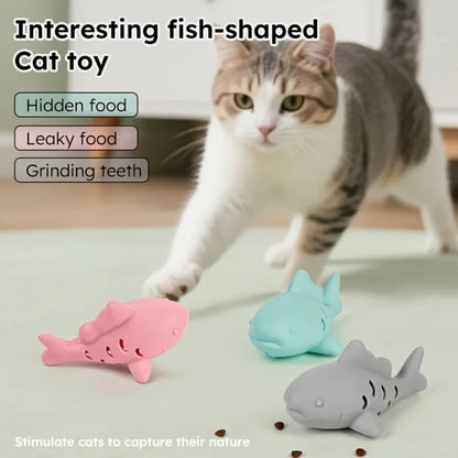 Silicone fish young cat pet teasing cat gnawing and hiding food