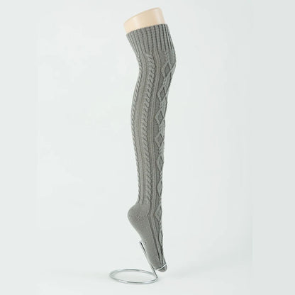 Knitted knee over foot warm leg socks