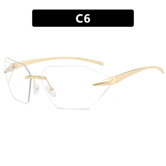 Frameless one-piece sunglasses