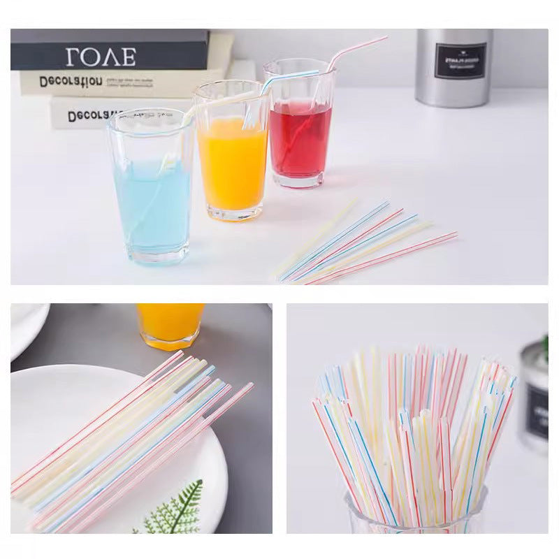 Flexible Colorful Plastic Straws 100-Pack