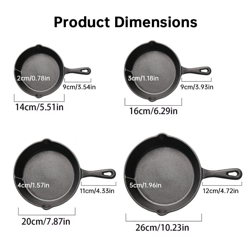 4pc Cast Iron Skillet Set