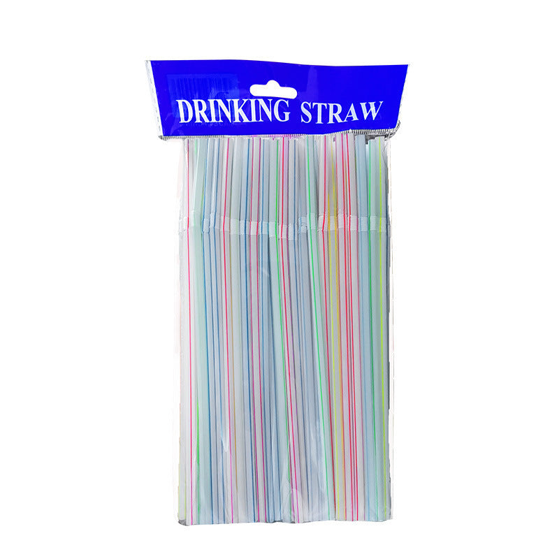 Flexible Colorful Plastic Straws 100-Pack