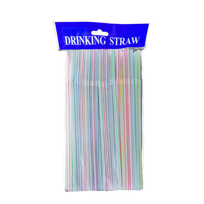 Flexible Colorful Plastic Straws 100-Pack