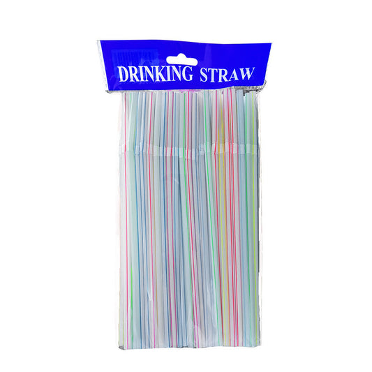 Flexible Colorful Plastic Straws 100-Pack