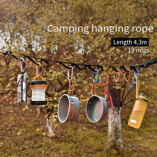 Outdoor camping tent storage rope